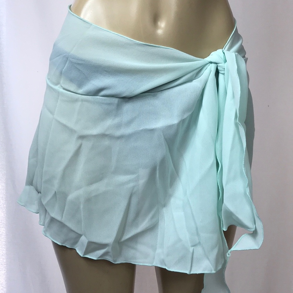 Zuliana solid color tie sarong with lettuce trim